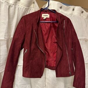 BB Dakota Women's Deep Red Leather/Velvet Jacket